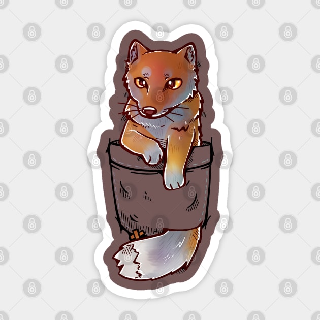 Pocket Cute Tibetan Fox Sticker by TechraPockets